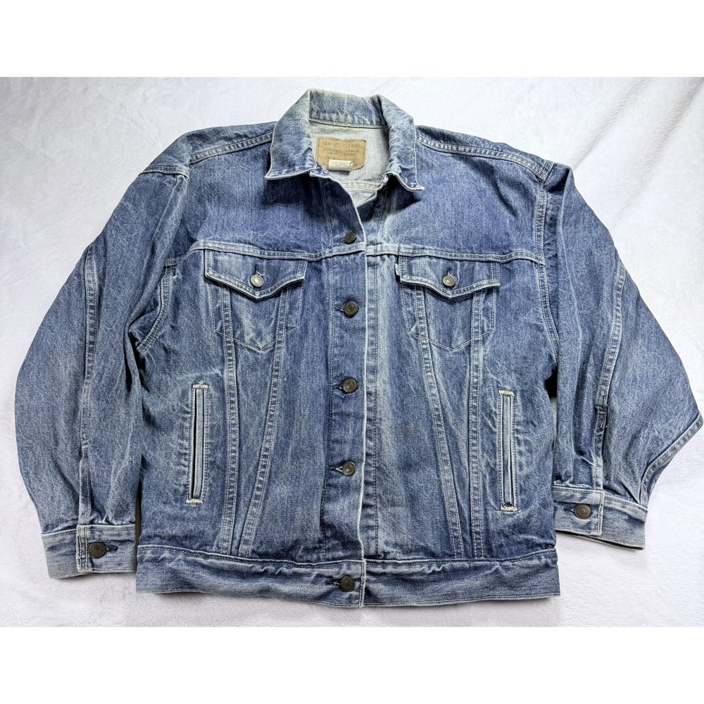 Vintage 90s Levis 70507 0214 Denim Trucker Jacket Mens S Small Blue Made in USA